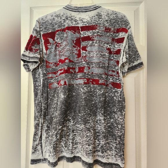 Affliction Men's Distressed Graphic T-Shirt - Red & Gray, Size L - Picture 5 of 5